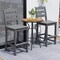 Gray HDPE Outdoor Bar Stool 30 Inch Seat Weatherproof Patio Chair with Footrest